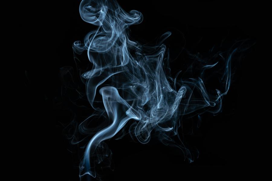 Vape smoke on a black background