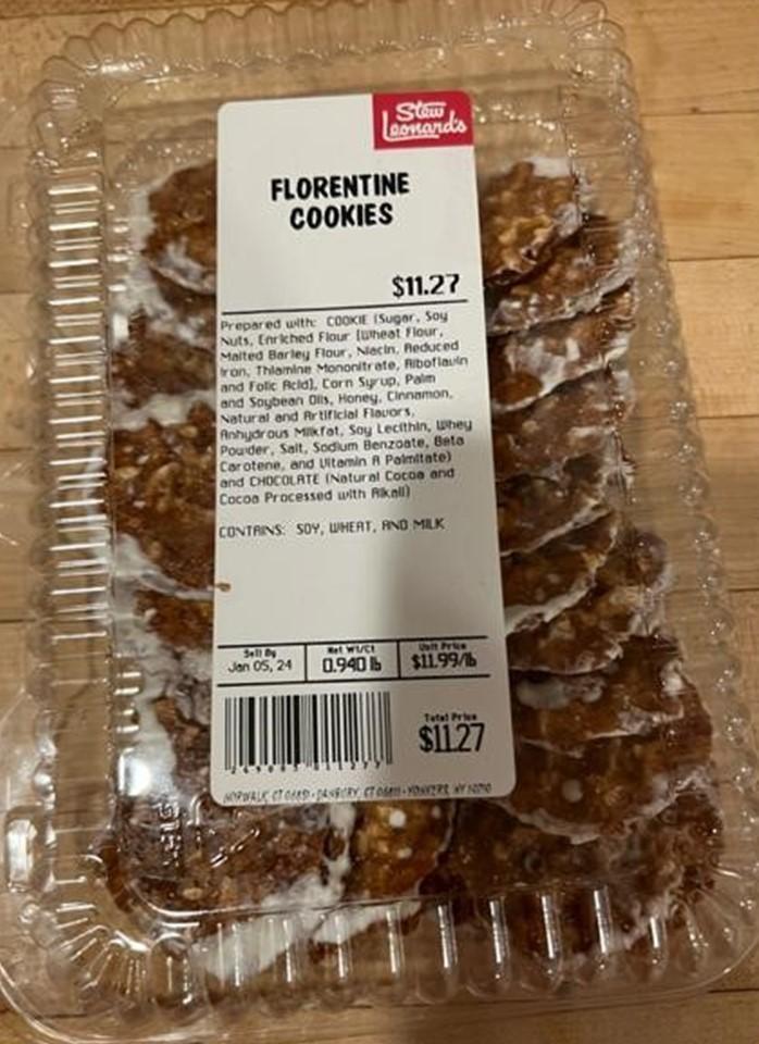 Picture of Stew Leonard's Florentine Cookie package