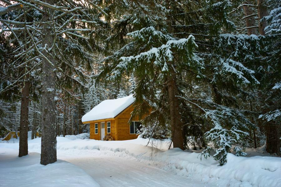 Cabin in the snow